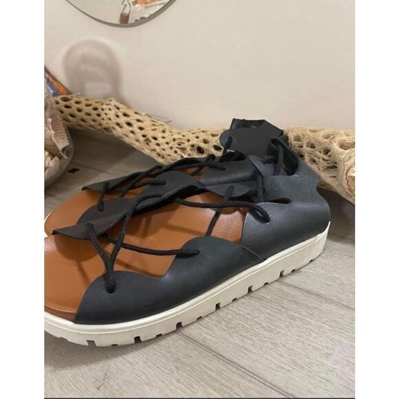 Anthropologie x Pilcro Tie-Up Gladiator Sport Sandals Size 8 - Picture 5 of 6